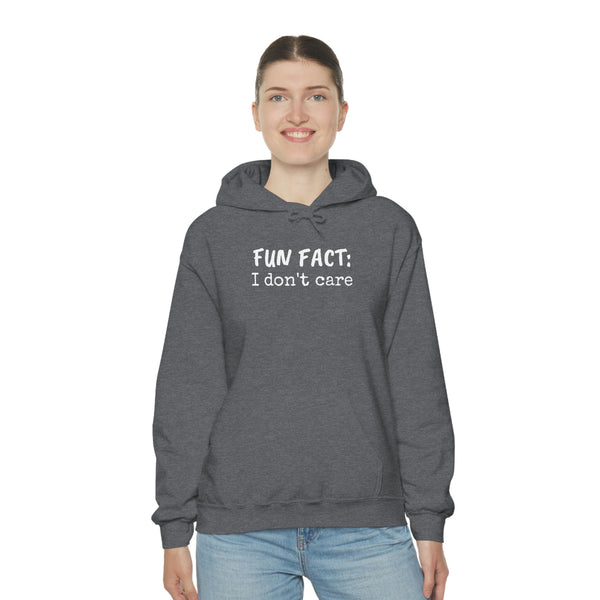 FUN FACT: I don't care Unisex Heavy Blend™ Hooded Sweatshirt